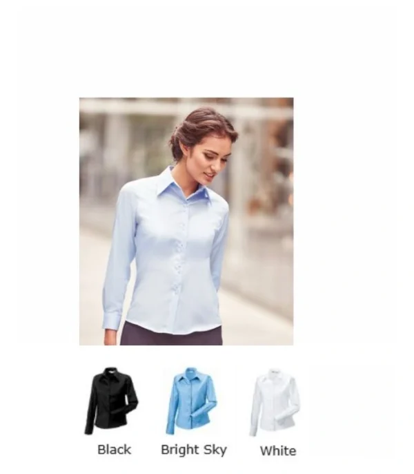 Russell Collection 956F Ladies L/ Sleeve  Non Iron  Shirt